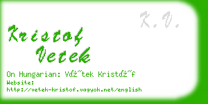 kristof vetek business card